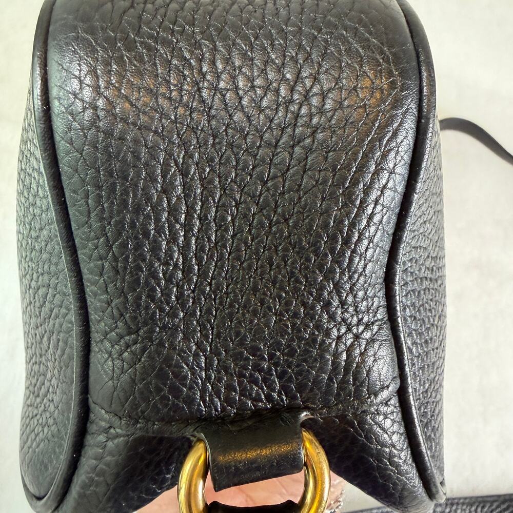 Gucci Small Soho Flap Crossbody in Black Pebbled Calf Leather — EUC + COA - Picture 8 of 11